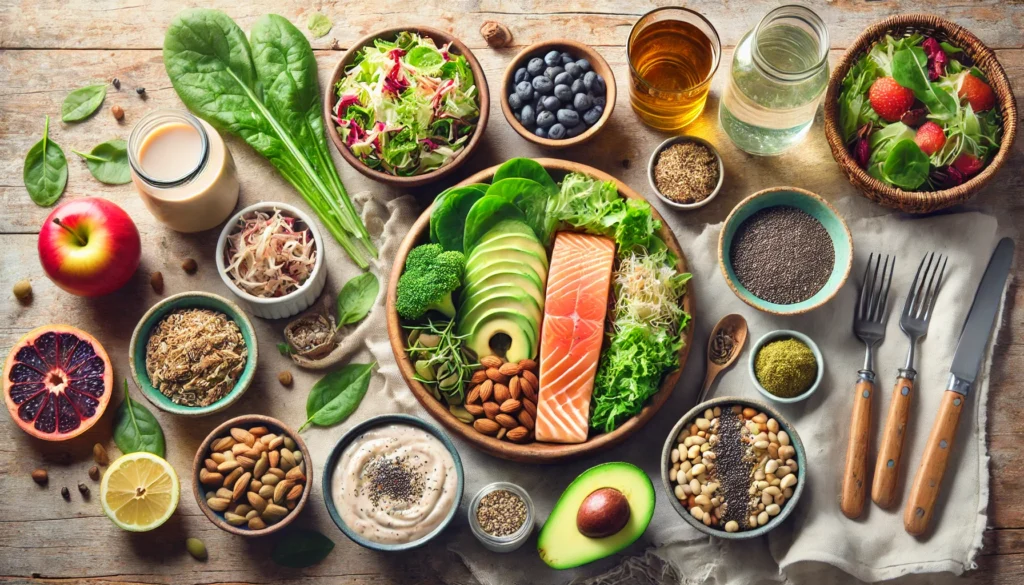 Nutritional spread of gut-healing foods used to fix digestive issues