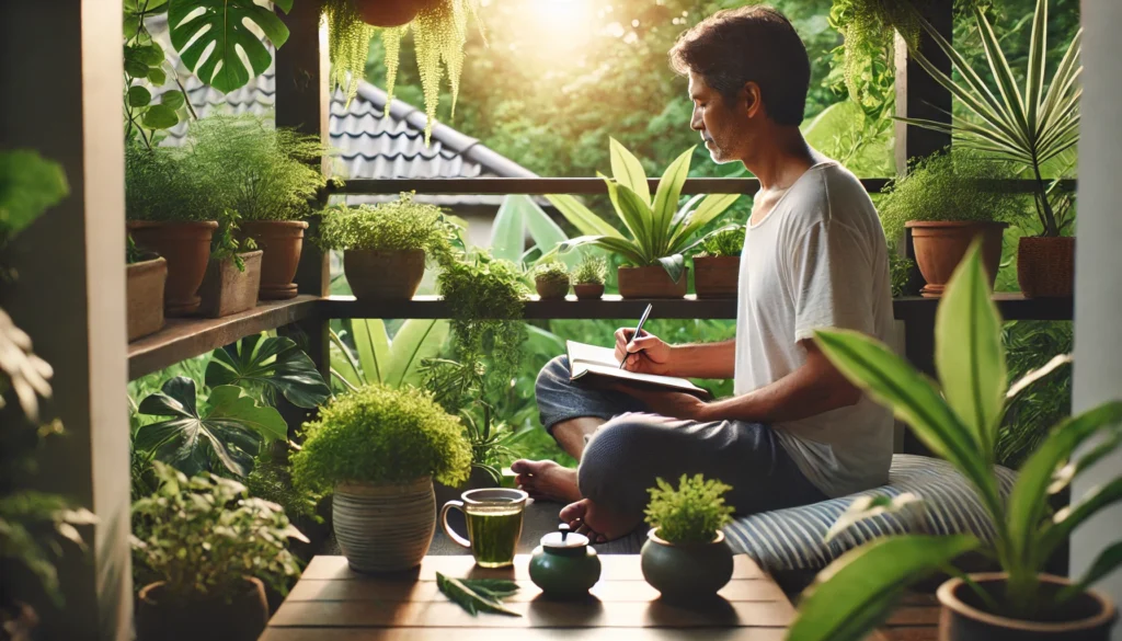 Person enjoying a mindful lifestyle promoting prevention of GI tract defects