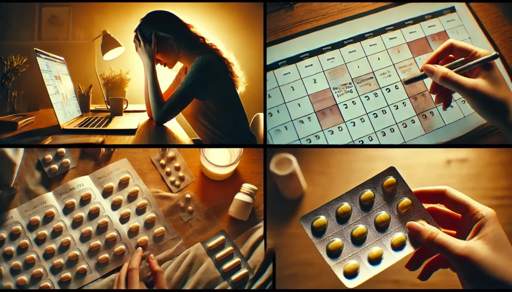 Visual representation of IBS triggers including stress, poor sleep, hormones, and medications