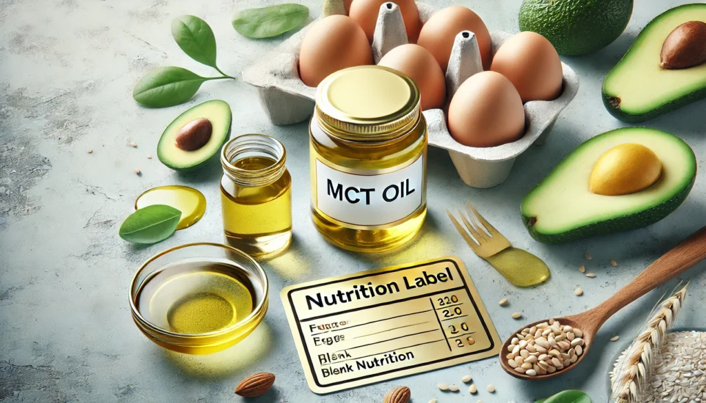 Clean kitchen scene with coconut and vegetables showcasing natural mct oil ingredients