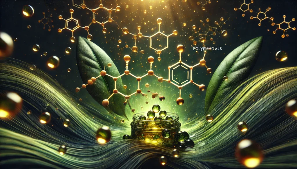 Abstract synergy between MCT oil and polyphenols represented by molecular energy visualization