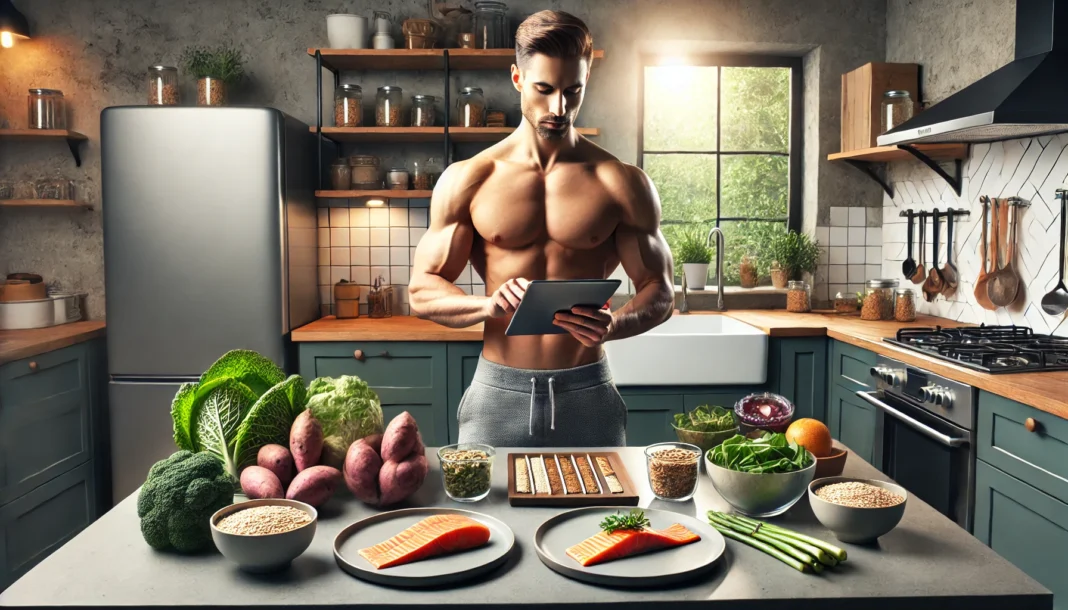 Healthy kitchen scene with meal plan and food variety reflecting the metabolic confusion diet