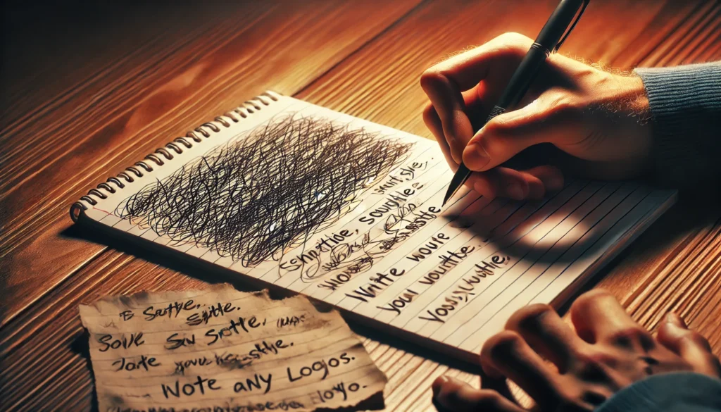 Comparison of current disorganized handwriting with older legible writing as signs of dementia in written communication.