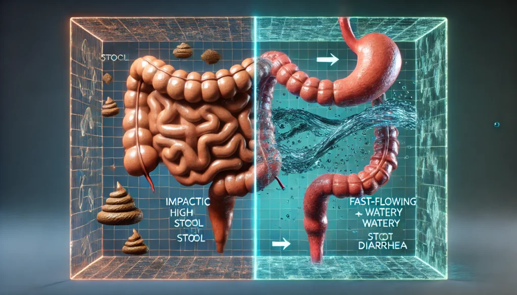 Comparison of IBS symptoms with visualized constipation and diarrhea in the digestive tract