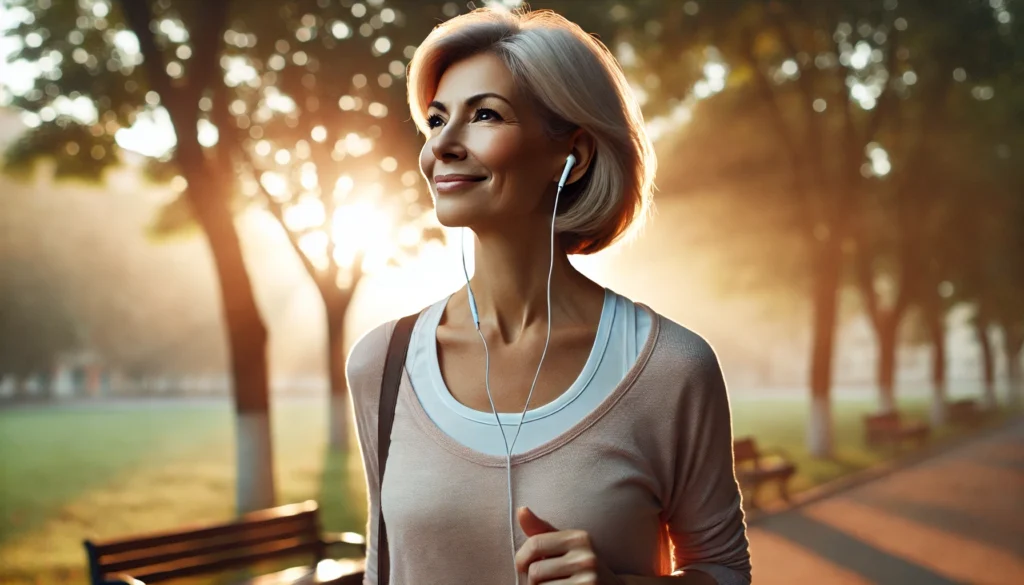 Woman walking confidently outdoors symbolizing recovery and empowerment from functional cognitive disorder.